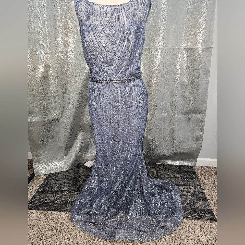 Shimmering Blue Maxi Dress